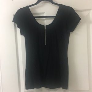 Black off the shoulder tee
